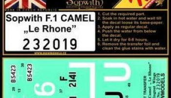 1/32 Sopwith F.1 Camel - Le Rhone Stencils