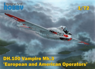 DH.100 Vampire Mk.3 ’Europian and American Users’ 1/72  – Special Hobby