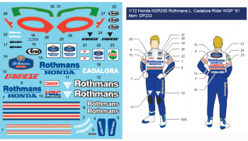 Honda NSR250 Rothmans L.Cadalora Rider WGP´91 1:12 - Decalpool