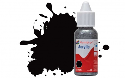 Humbrol barva akryl DB0085 - No 85 Black - Satin - 14ml