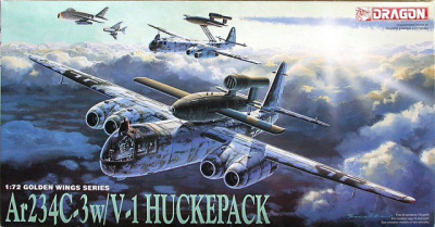 Model Kit letadlo 5011 - AR 234C-3w/V-1 HUCKEPACK (1:72) - Dragon