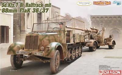 Model Kit military 6971 - Sd.KFZ.7 8t LATE mit 88mm FlaK36/37 (1:35) - Dragon