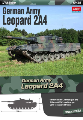 Model Kit tank 13428 - German Army Leopard 2A4 (1:72) - Academy