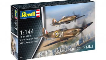 Plastic ModelKit letadlo 03771 - Supermarine Spitfire Mk.Ia & Hawker Hurricane Mk.I (1:144) - Revell