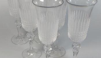 Šampusky - Bohemia Glass - broušené sklo - 6ks - Retro