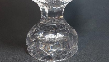 Mísa na podstavě, masivní, těžká - České broušené sklo - Bohemia Kristal 20cm - Retro