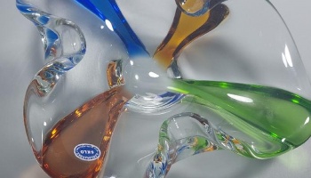 Art Glass - Popelník - František Zemek , hutní sklo , kolekce ,,Rhapsody" 50.léta 20 století - Retro