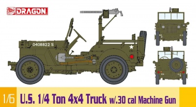 U.S. 1/4 Ton 4x4 Truck w/.30 cal Machine Gun (1:6) Model Kit 75050 - Dragon