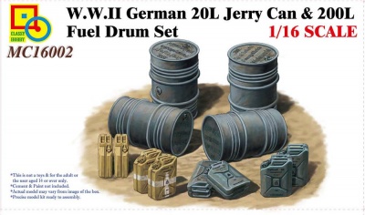 WWII German 20L Jerry Can & 200L Fuel Drum Set 1/16 - Classy Hobby