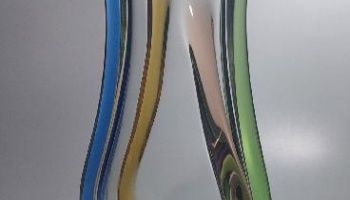 Váza - Art Glass - František Zemek , hutní sklo , kolekce ,,Rhapsody" 50.léta 20 století - Retro